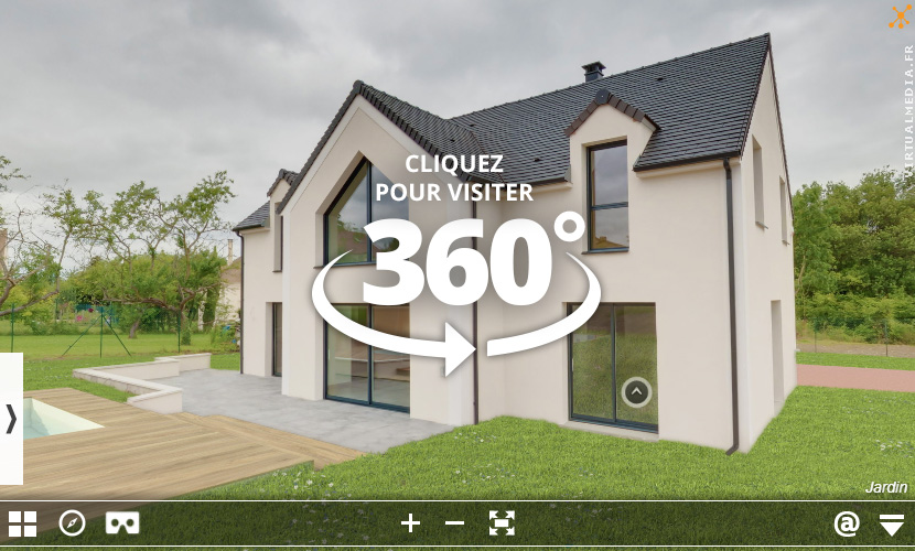 Visite reelle 360 maison avec piscine